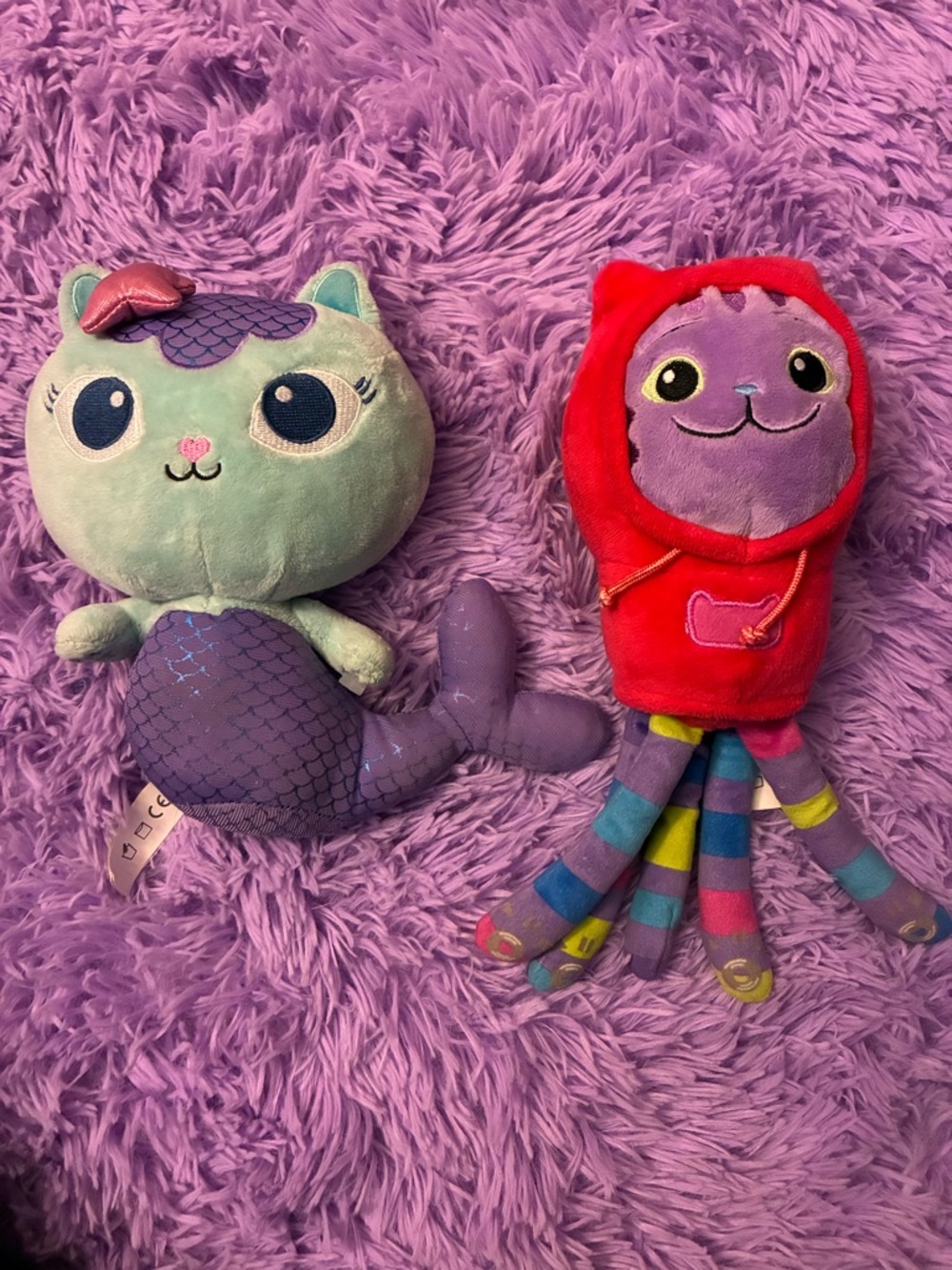 Spin Master Gabby's Dollhouse Cat Mermaid & Cat Octopus Plush Toys Multicolor